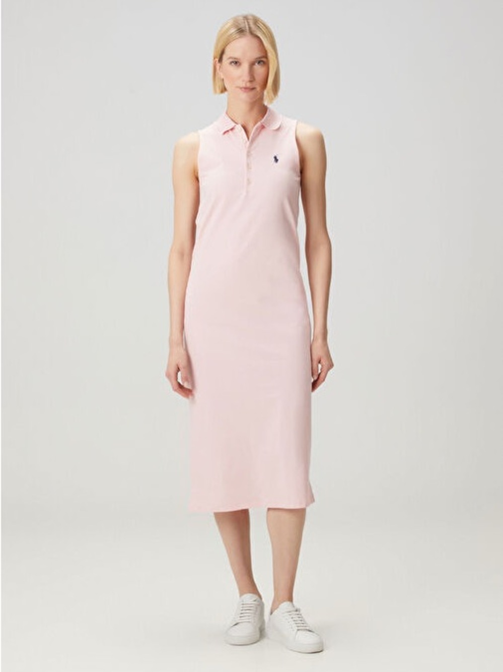 Polo by Ralph Lauren Sleeveless Light Pink Polo Midi Dress